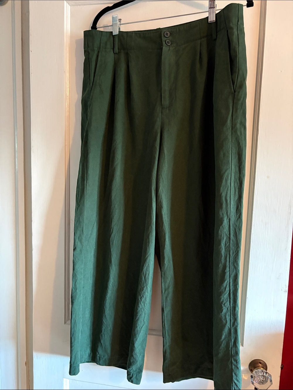 Madewell Men's Dark Olive Green Pleated Chinos